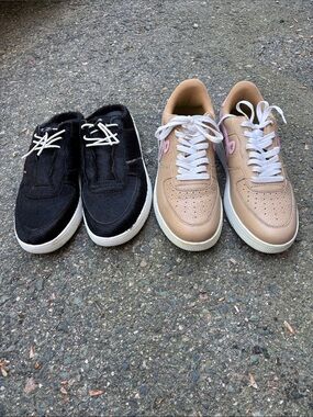 John Geiger GF-01 lot of 2 men’s Casual Sneakers in Black mule and Beige size 9